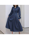 Malibu denim back banding pin tuck long dress - MONO AT.D - BALAAN 4