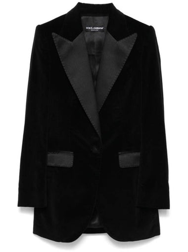 Dolce & Gabbana Turlington Single-Breasted Velvet Blazer - DOLCE&GABBANA - BALAAN 1