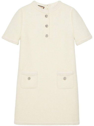 Wool Tweed Short Dress Ivory - GUCCI - BALAAN 1