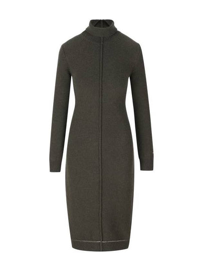 Cashmere Midi Dress Dark Green - FENDI - BALAAN 2