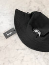 Embroidered Logo Stock Bucket Hat Black - STUSSY - BALAAN 6