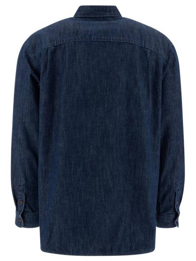 Malo Logo Denim Long Sleeve Shirt Blue - A.P.C. - BALAAN 3