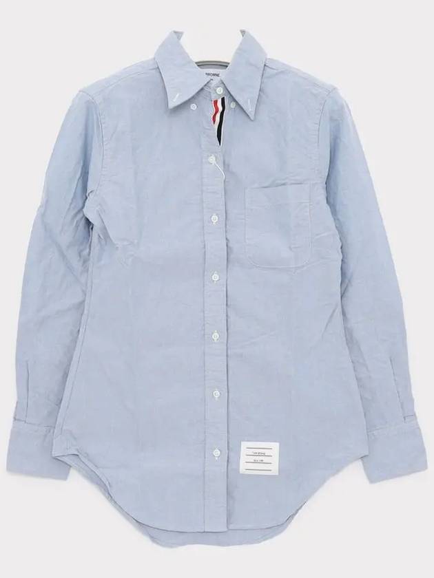 Button Down Cotton Oxford Long Sleeve Shirt Light Blue - THOM BROWNE - BALAAN 3