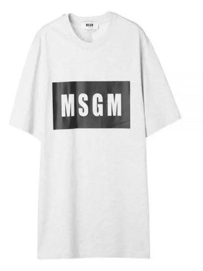 Box Logo Short Sleeve T-Shirt Grey - MSGM - BALAAN 2