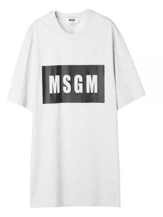 Box Logo Short Sleeve T-Shirt Grey - MSGM - BALAAN 2