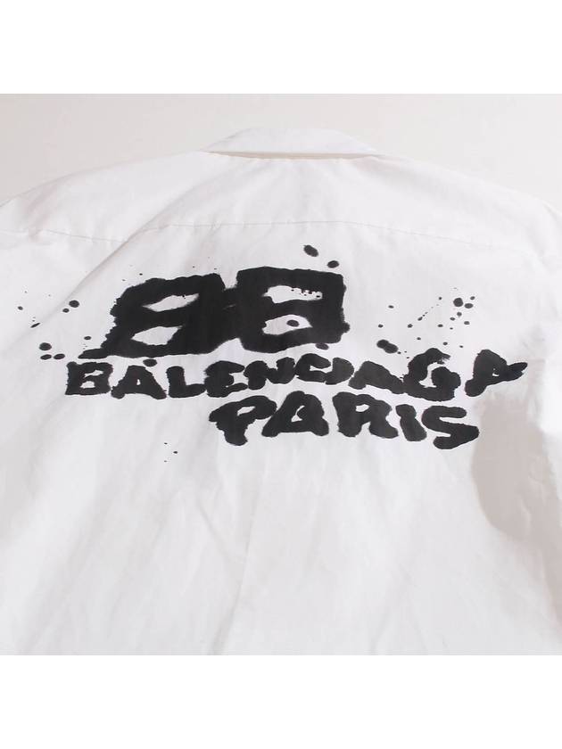 Hand Drawn BB Overfit Long Sleeve Shirt White - BALENCIAGA - BALAAN 5