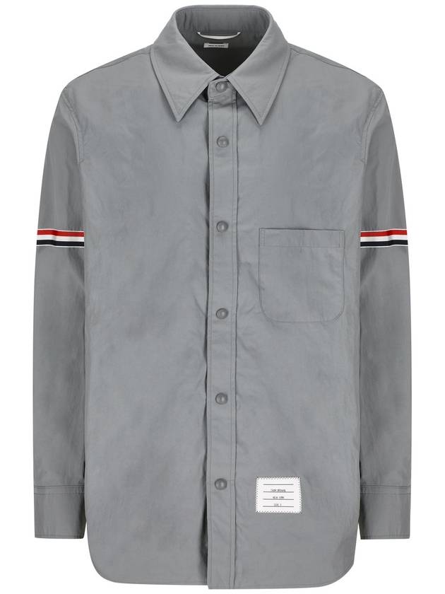 Three Stripes Armband Nylon Long Sleeve Shirt Grey - THOM BROWNE - BALAAN 2