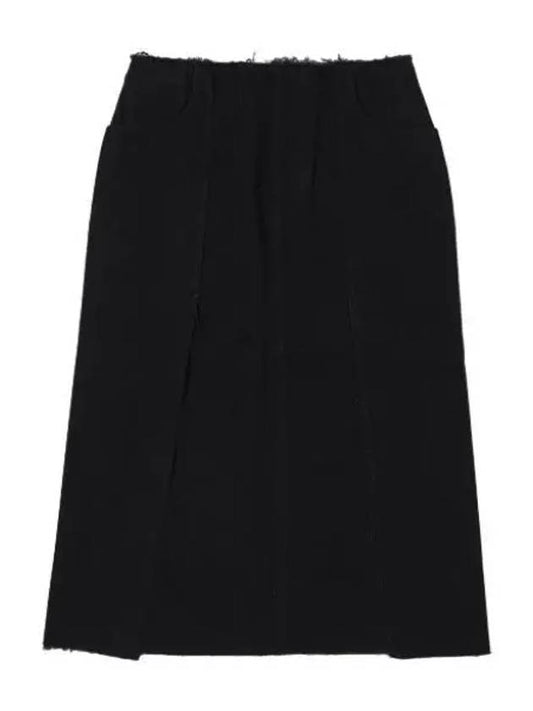 Logo Patch Low Cut Denim Skirt Black Women s - RAF SIMONS - BALAAN 1