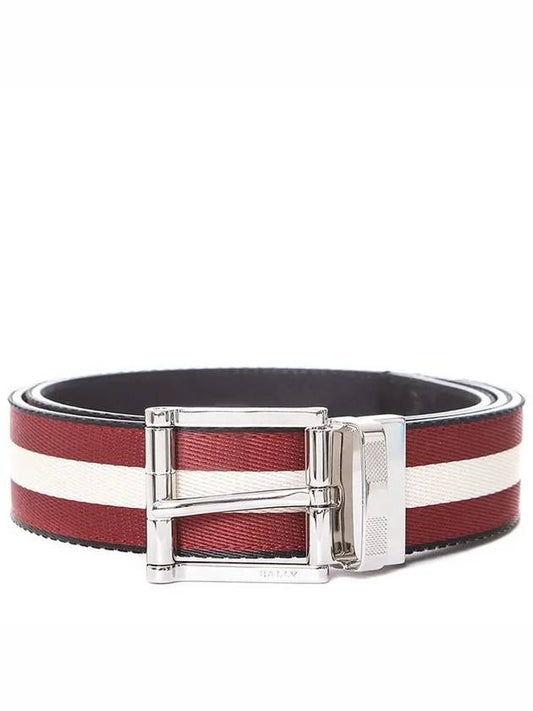 Logo Taylan 35MM Casual Reversible Belt Black Red - BALLY - BALAAN 2