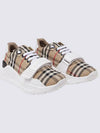 Vintage Check And Leather Sneakers White Archive Beige - BURBERRY - BALAAN 3