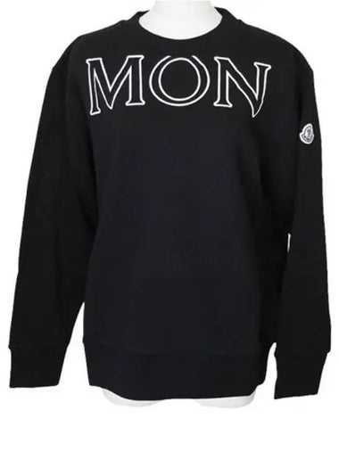 8G00029 809KX 999 Lettering Logo Patch Sweatshirt Black Women TJ 270501 - MONCLER - BALAAN 1