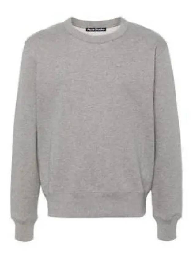 Face Logo Applique Cotton Sweatshirt Grey - ACNE STUDIOS - BALAAN 2