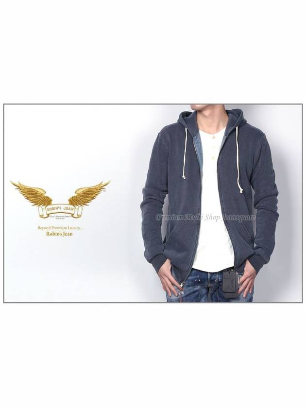 Robbins Jeans Unisex Wing LA Foil Hooded ZipUp Navy - TRUE RELIGION - BALAAN 7