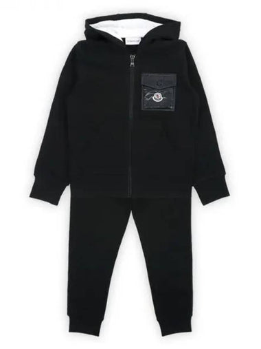 Kids Waffen Pocket Hooded Zip up Pants Set Black 8M00006 899PS 999 8 10A 1213589 - MONCLER - BALAAN 1