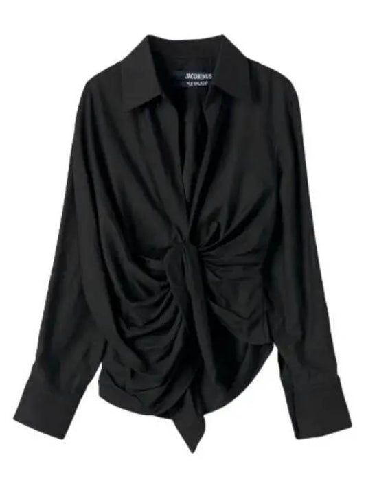 Jacquemus La Chemise Bahia Shirt Black - JACQUEMUS - BALAAN 1