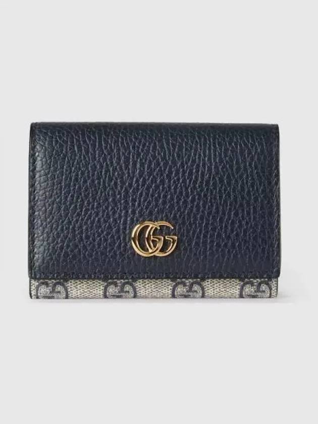 GG Marmont Bicolor Card Wallet Beige Blue - GUCCI - BALAAN 2