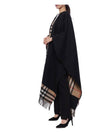 Women's Check Reversible Wool Cashmere Cape Black - BURBERRY - BALAAN 5