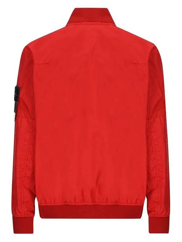 Men's Wappen Patch Zip-Up Bomber Jacket Red - STONE ISLAND - BALAAN 3