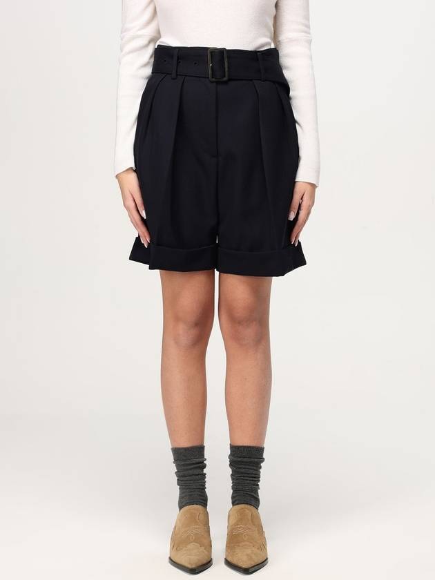 Belted Wool Gabardine Shorts Black - GOLDEN GOOSE - BALAAN 2