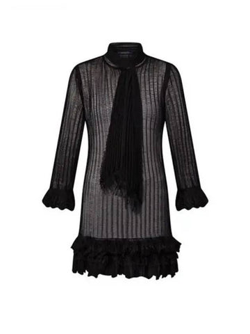 Ruffle trim lavalli re knit dress 1AGGOJ - LOUIS VUITTON - BALAAN 1