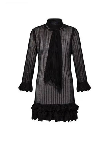 Ruffle trim lavalli re knit dress 1AGGOJ - LOUIS VUITTON - BALAAN 1