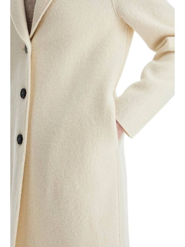 single-breasted wool coat in boiled - HARRIS WHARF LONDON - BALAAN 4