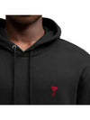 Red Heart Logo Classic Cotton Hoodie Black - AMI - BALAAN 4