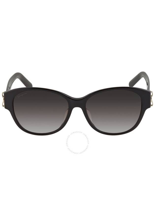 Salvatore Ferragamo Gray Round Ladies Sunglasses SF974SA 001 58 - SALVATORE FERRAGAMO - BALAAN 2