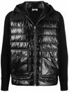 Men's Logo Patch Hooded Padded Cardigan Black - MONCLER - BALAAN 3