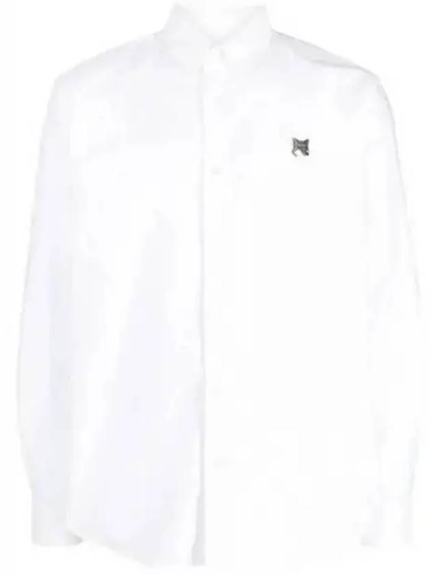 Fox Head Patch Button Down Long Sleeve Shirt White - MAISON KITSUNE - BALAAN 2