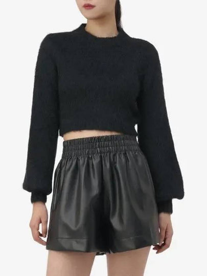 Crew Neck Brushed Knit Top Black - MARNI - BALAAN 2