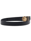 Medusa Logo Buckle Leather Belt Black - VERSACE - BALAAN 4