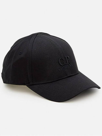 Gabardine Logo Ball Cap Black - CP COMPANY - BALAAN 1