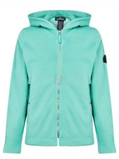 Shadow Project Cotton Lyocell Fleece Zip Up Hoodie Aqua Blue - STONE ISLAND - BALAAN 2