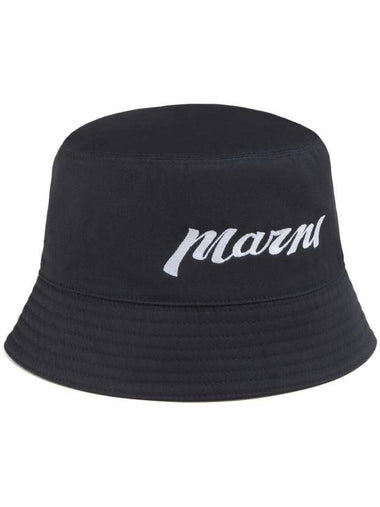 Embroidered Logo Bucket Hat Black - MARNI - BALAAN 1