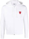 Double Heart Wappen Zip Up Hoodie White - COMME DES GARCONS - BALAAN 2