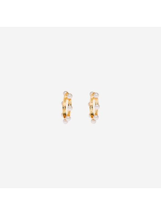 Metal Pearl Earrings Gold - MIU MIU - BALAAN 1