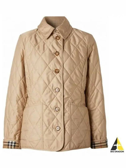 Diamond Quilted Thermoregulated Jacket New Chino Beige - BURBERRY - BALAAN 2