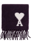 Heart Logo Oversized Muffler Scarf Purple Lilac Unisex - AMI - BALAAN 2