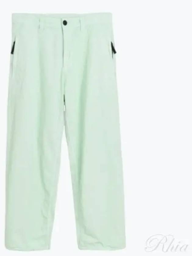 Marina Cotton Canvas Fatigue Straight Pants Light Green - STONE ISLAND - BALAAN 2