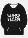 Numbering Logo Oversized Cotton Knit Top Black - MAISON MARGIELA - BALAAN 2