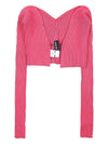 La Maille Pralu Micro Charm Logo Cardigan Pink - JACQUEMUS - BALAAN 2