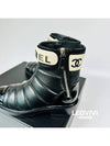 CC Logo Lettering Patent Leather Ankle Zipper Boots Black 365 G38928 - CHANEL - BALAAN 4