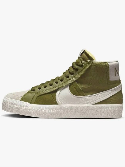 Zoom Blazer Mid Premium Plus High Top Sneakers Olive Green - NIKE - BALAAN 2