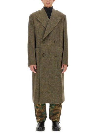 Oversized Wool Double Coat Khaki - GIVENCHY - BALAAN 2