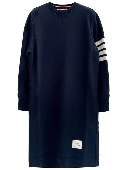 Classic Loopback 4-Bar Sweater Midi Dress Light Navy - THOM BROWNE - BALAAN 2