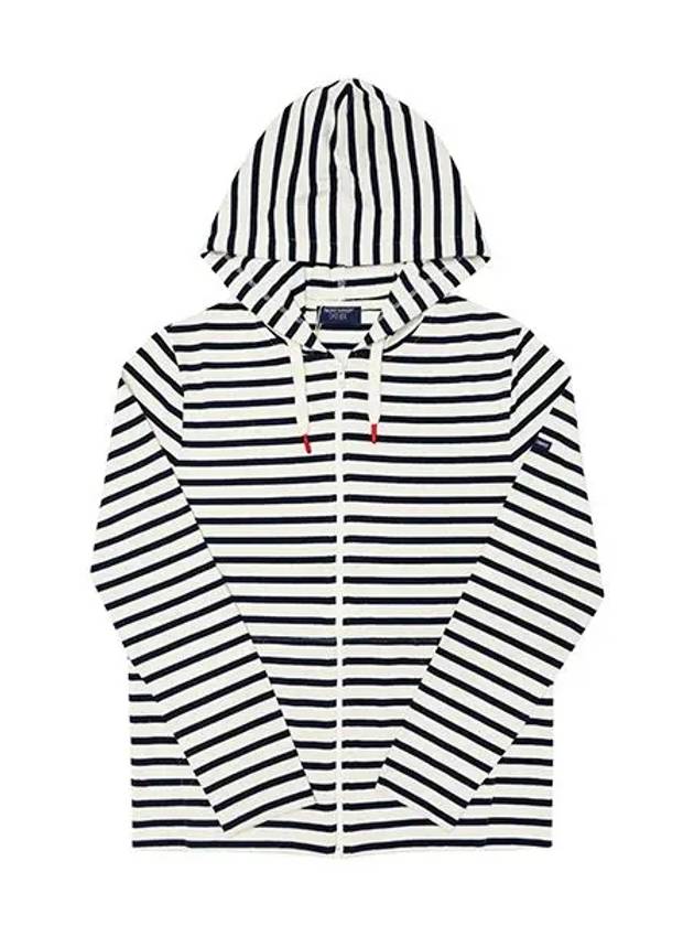 Hood 2288 ECRU MARINE Coleville Striped Women s Hooded Zip Up - SAINT JAMES - BALAAN 2