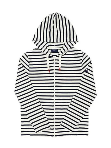 Hood 2288 ECRU MARINE Coleville Striped Women s Hooded Zip Up - SAINT JAMES - BALAAN 1