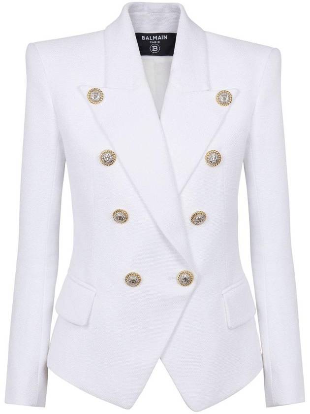 Viscose Blazer Jacket White - BALMAIN - BALAAN 1