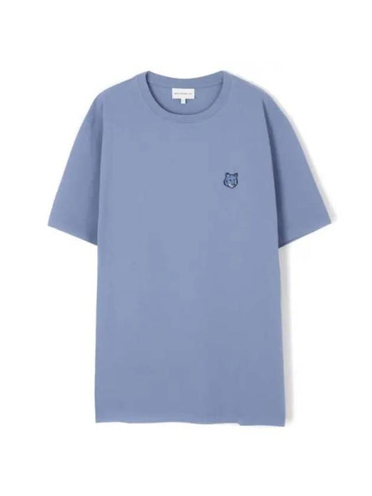 Bold Fox Head Patch Comfort Short Sleeve T-Shirt Blue - MAISON KITSUNE - BALAAN 1